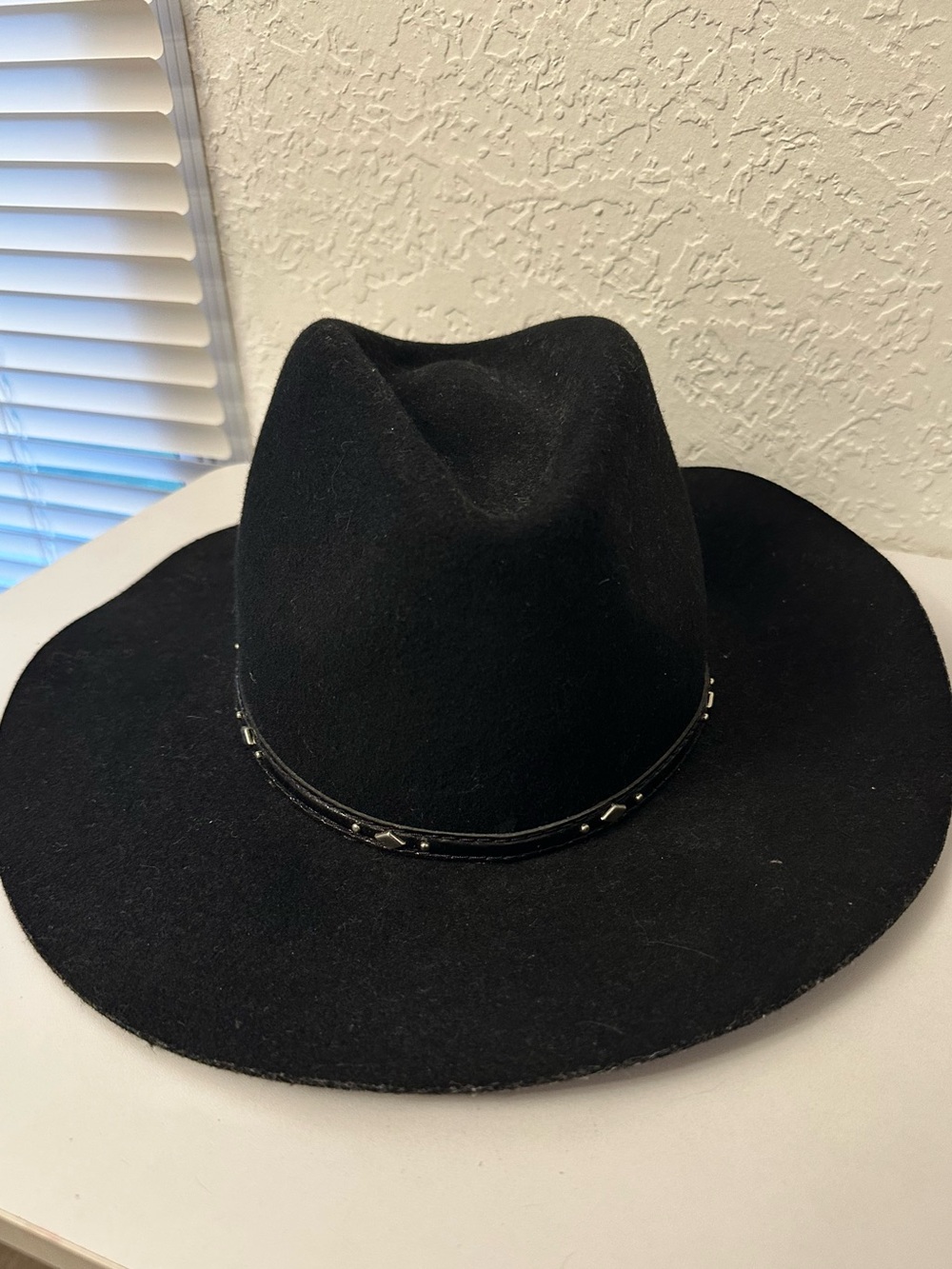 Cuadra Black Wool Felt Cowboy Hat Western Ranch Rodeo sz Small